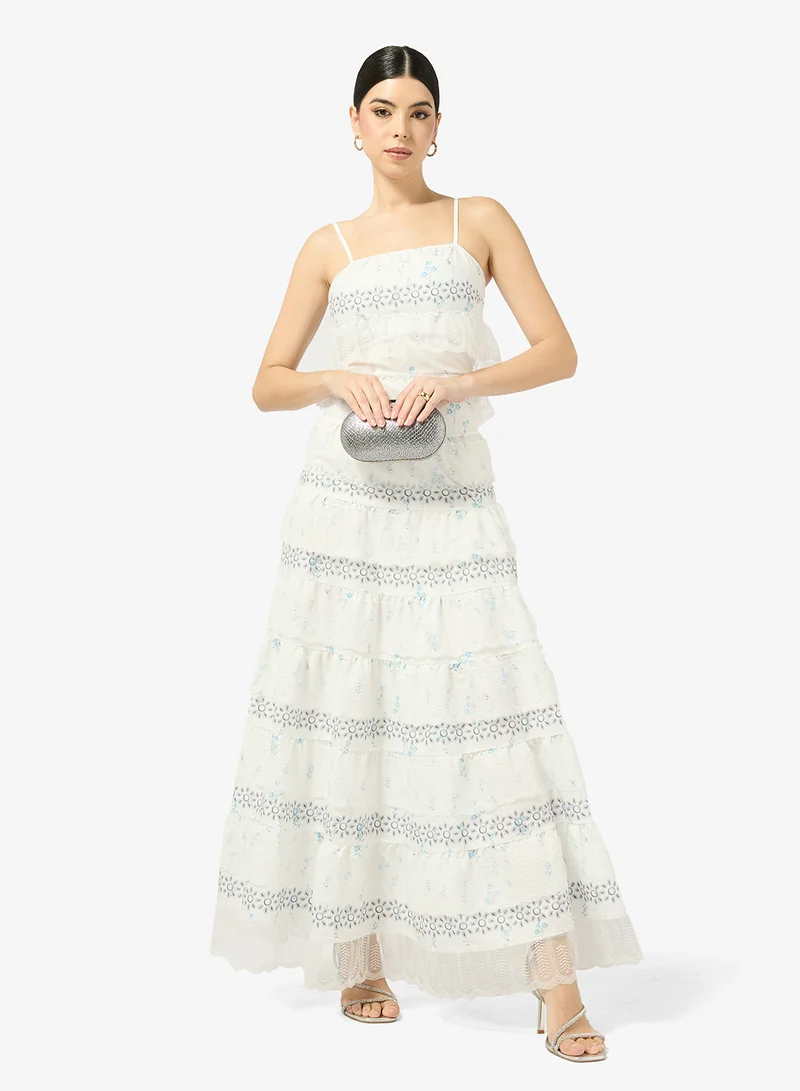 Ella  Printed Tiered Dress for Women | Best Price UAE